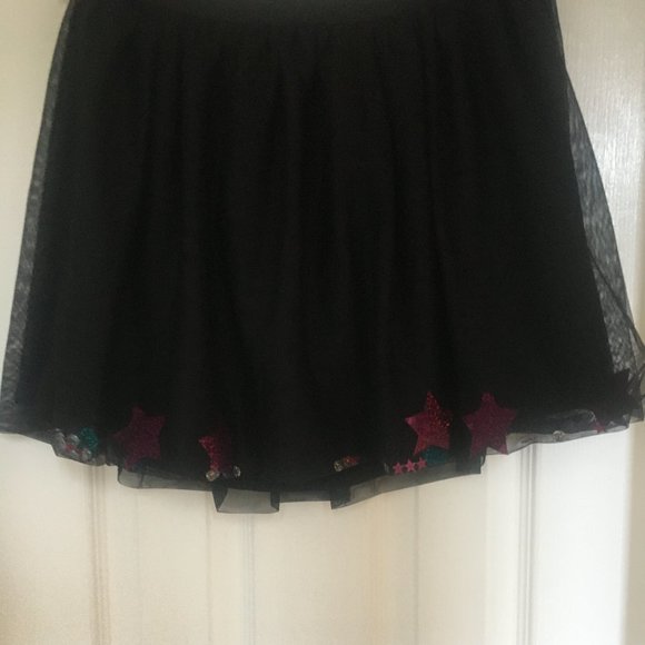 JUSTICE Girls Black Tutu Skort Embellished Hem XL - Picture 4 of 6